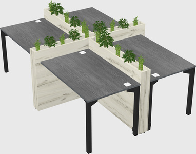 Rectangular shared desk