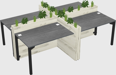 Rectangular shared desk
