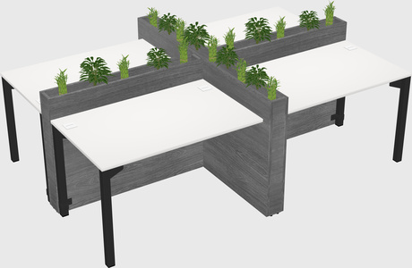 Rectangular shared desk