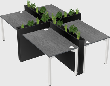 Rectangular shared desk