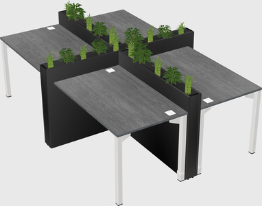 Rectangular shared desk