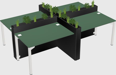 Rectangular shared desk