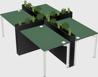 Rectangular shared desk