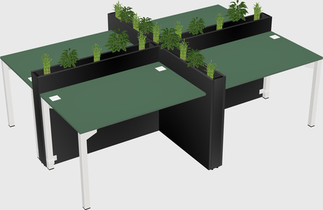 Rectangular shared desk