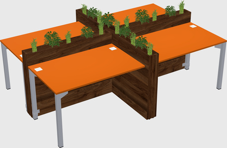 Rectangular shared desk