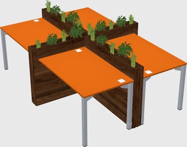 Rectangular shared desk