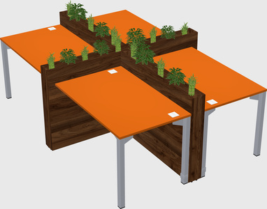 Rectangular shared desk