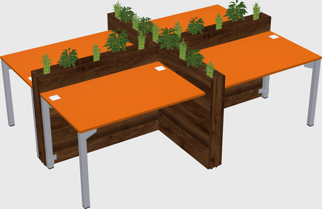 Rectangular shared desk