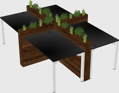 Rectangular shared desk