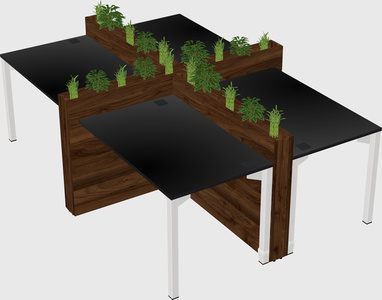Rectangular shared desk