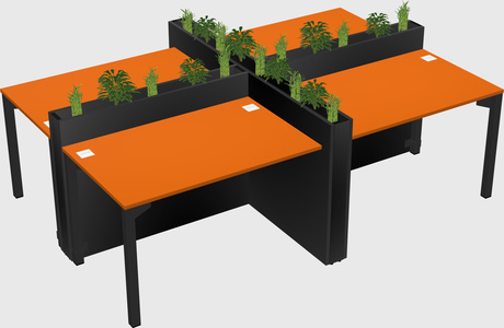 Rectangular shared desk