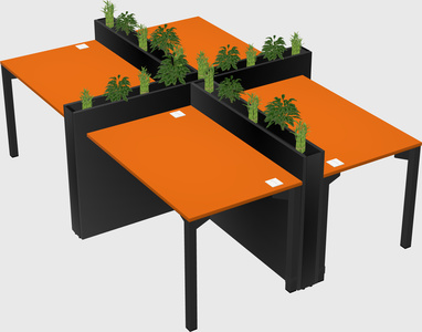 Rectangular shared desk