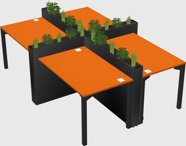 Rectangular shared desk