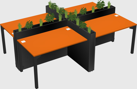 Rectangular shared desk