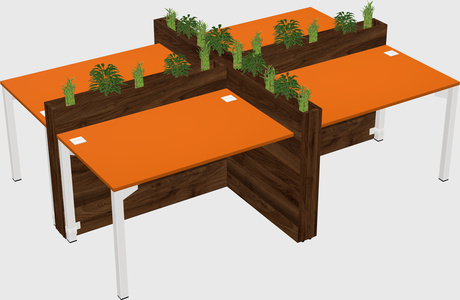 Rectangular shared desk