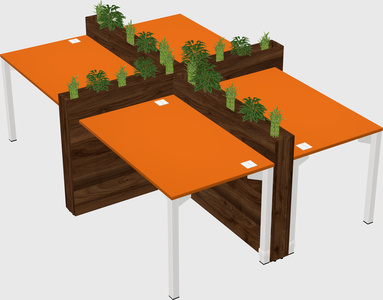 Rectangular shared desk