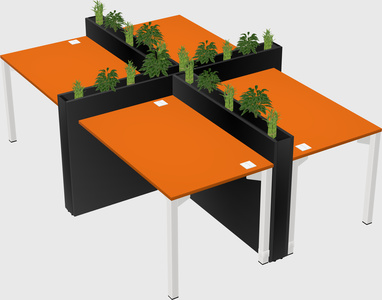 Rectangular shared desk
