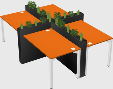 Rectangular shared desk