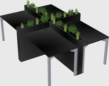 Rectangular shared desk
