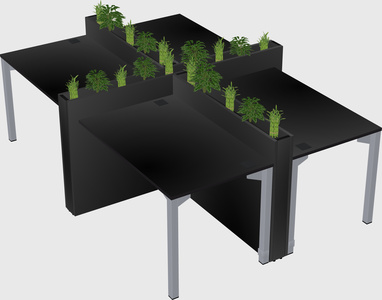 Rectangular shared desk