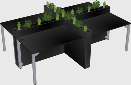 Rectangular shared desk