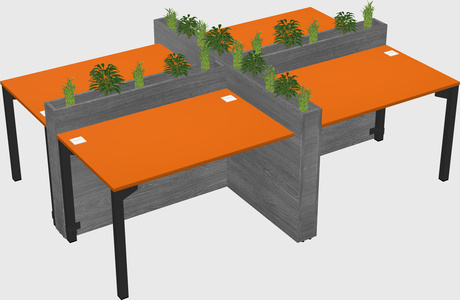 Rectangular shared desk