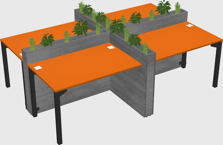 Rectangular shared desk