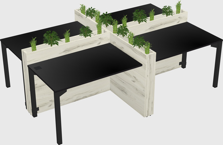 Rectangular shared desk