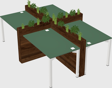 Rectangular shared desk