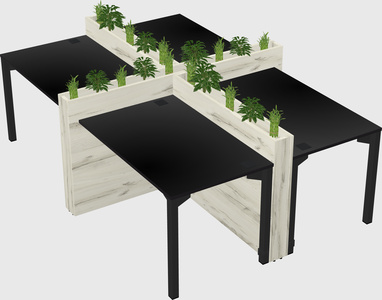 Rectangular shared desk