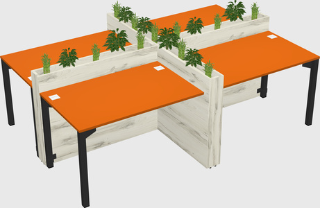 Rectangular shared desk