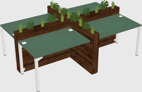 Rectangular shared desk