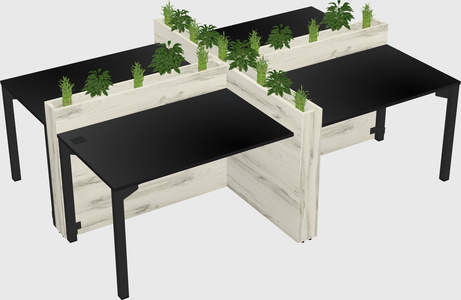 Rectangular shared desk