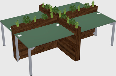 Rectangular shared desk