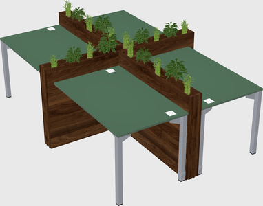 Rectangular shared desk