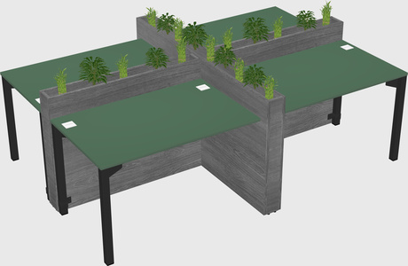 Rectangular shared desk