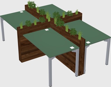 Rectangular shared desk