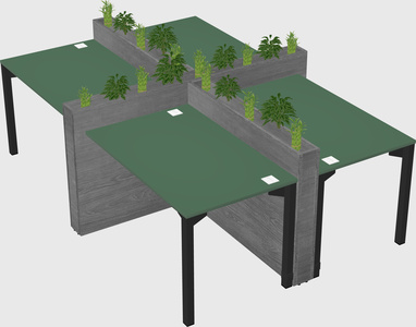Rectangular shared desk