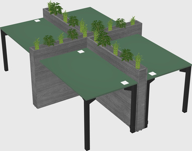 Rectangular shared desk