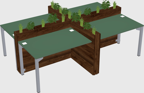 Rectangular shared desk