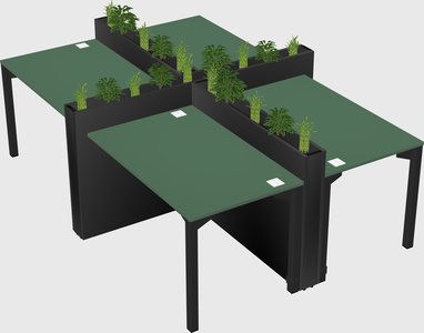 Rectangular shared desk