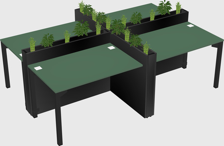 Rectangular shared desk