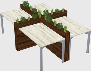 Rectangular shared desk