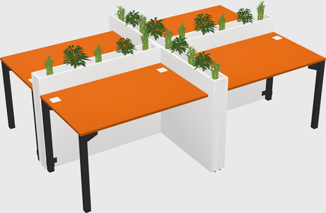Rectangular shared desk