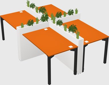 Rectangular shared desk