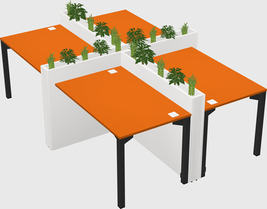 Rectangular shared desk