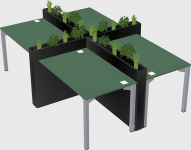 Rectangular shared desk