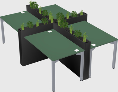 Rectangular shared desk