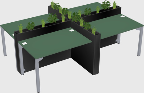 Rectangular shared desk