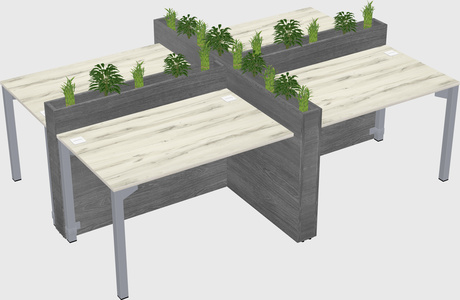 Rectangular shared desk